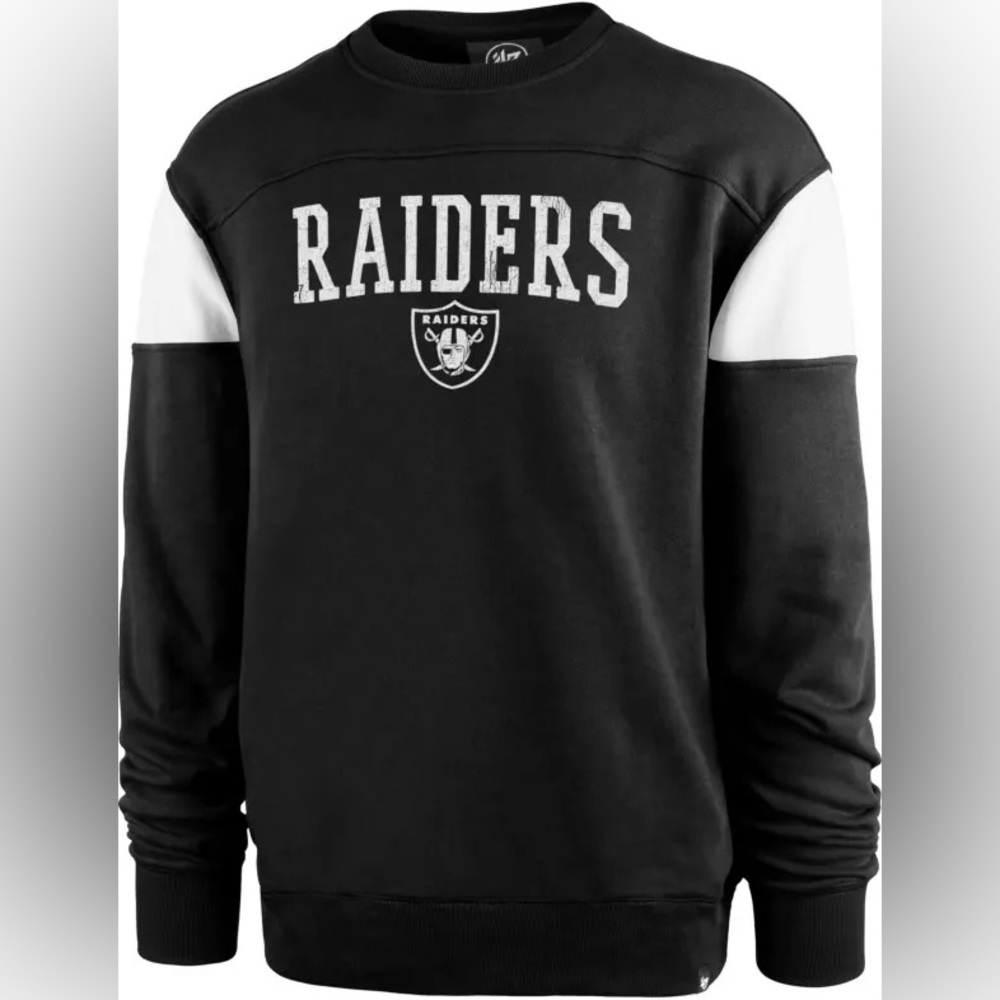 47 Men's Las Vegas Raiders Groundbreak Black Crew‎ Sweatshirt